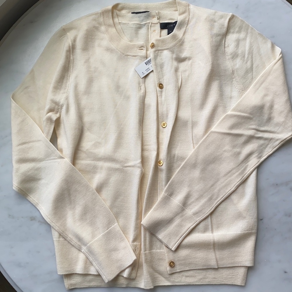 NWT J.Crew Cream Cardigan and Shell Top, Size M